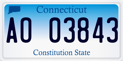 CT license plate AO03843