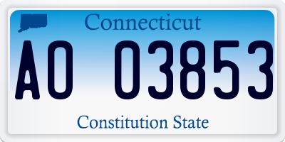 CT license plate AO03853