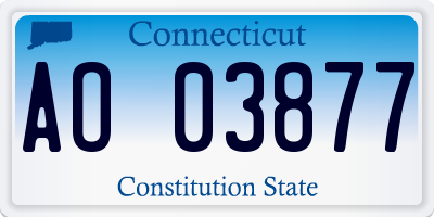 CT license plate AO03877