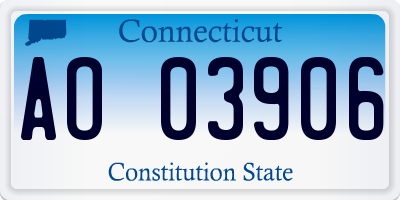 CT license plate AO03906