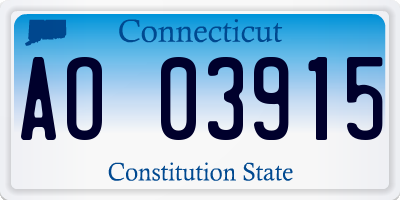 CT license plate AO03915