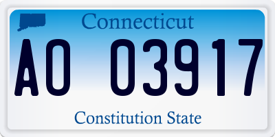 CT license plate AO03917