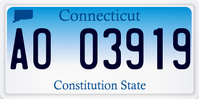 CT license plate AO03919