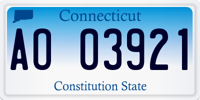 CT license plate AO03921