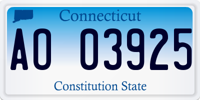 CT license plate AO03925