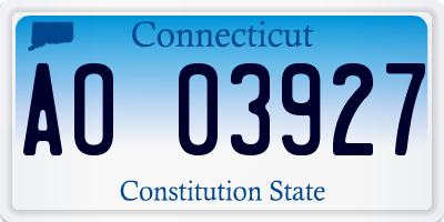 CT license plate AO03927