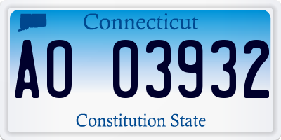 CT license plate AO03932