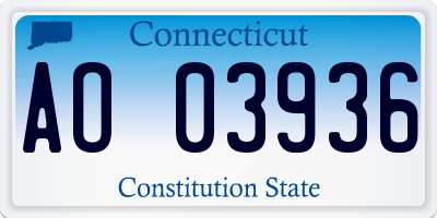 CT license plate AO03936