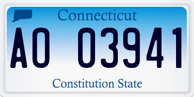 CT license plate AO03941