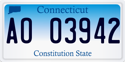 CT license plate AO03942