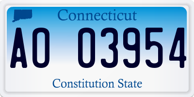 CT license plate AO03954
