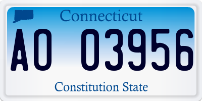 CT license plate AO03956