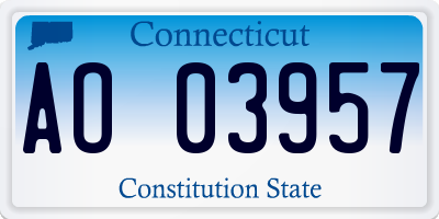 CT license plate AO03957