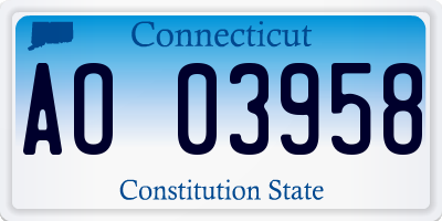 CT license plate AO03958