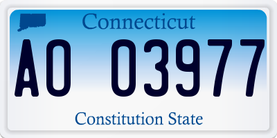 CT license plate AO03977