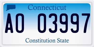 CT license plate AO03997