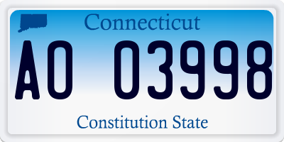 CT license plate AO03998