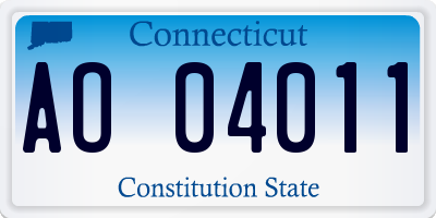 CT license plate AO04011