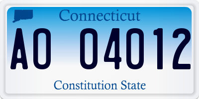 CT license plate AO04012