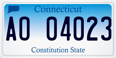 CT license plate AO04023