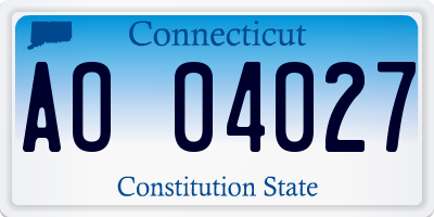CT license plate AO04027