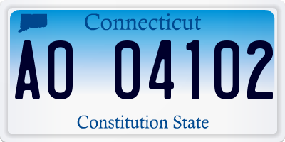 CT license plate AO04102