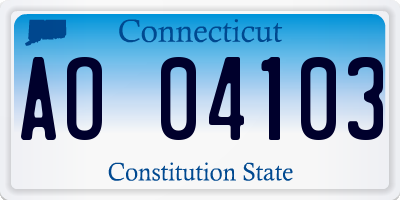 CT license plate AO04103