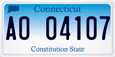 CT license plate AO04107