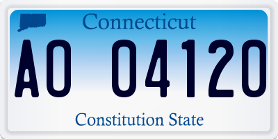 CT license plate AO04120