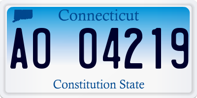 CT license plate AO04219