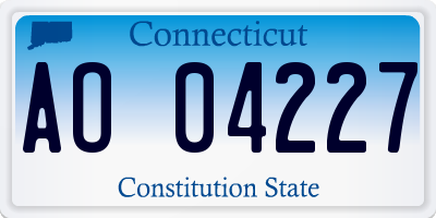 CT license plate AO04227
