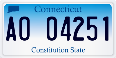 CT license plate AO04251