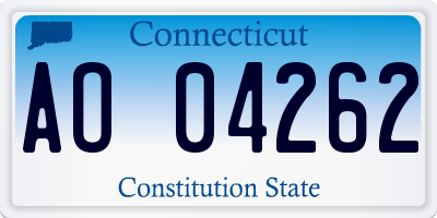 CT license plate AO04262