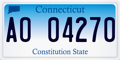 CT license plate AO04270