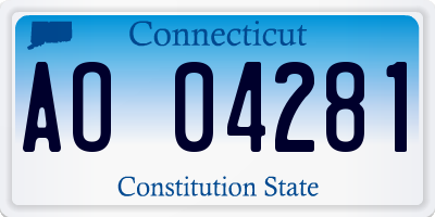 CT license plate AO04281