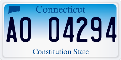 CT license plate AO04294