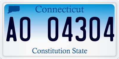 CT license plate AO04304