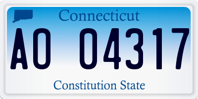CT license plate AO04317