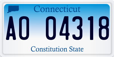 CT license plate AO04318