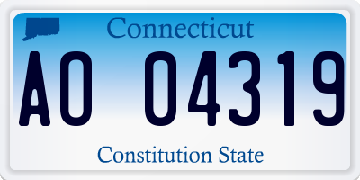 CT license plate AO04319