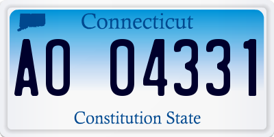 CT license plate AO04331