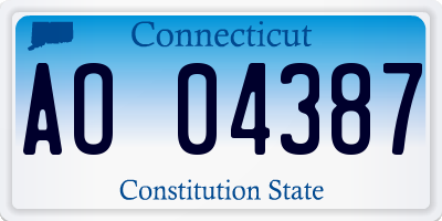 CT license plate AO04387