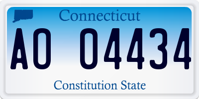 CT license plate AO04434