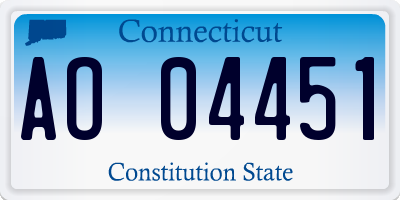 CT license plate AO04451