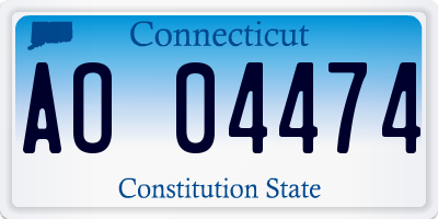 CT license plate AO04474