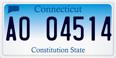 CT license plate AO04514