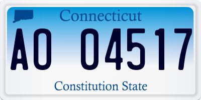 CT license plate AO04517