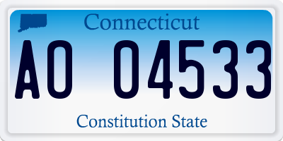 CT license plate AO04533