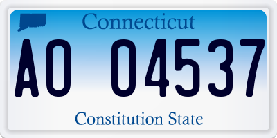 CT license plate AO04537