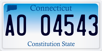 CT license plate AO04543